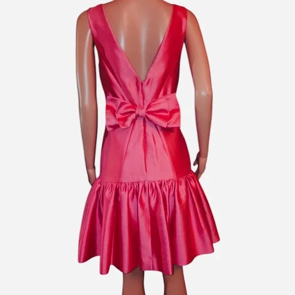 Milly Of New York Pink Dress Sleeveless Bow Balletcore Party Cocktail Size 8 - Picture 6 of 14